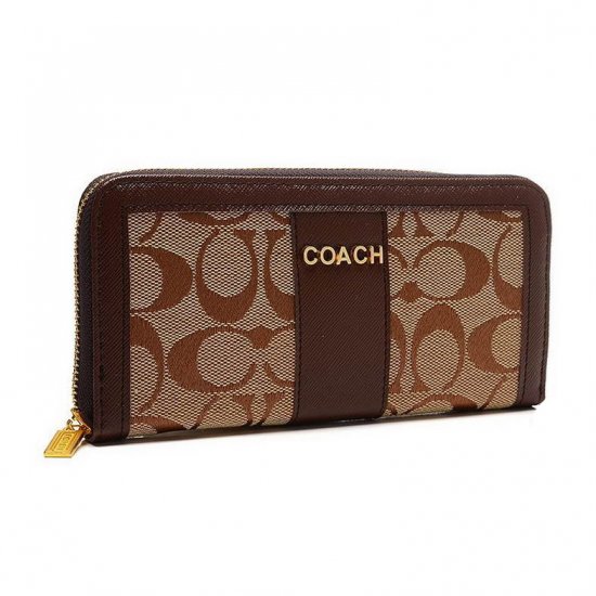 Coach Legacy Accordion Zip Large Brown Wallets ETP | Coach Outlet Canada